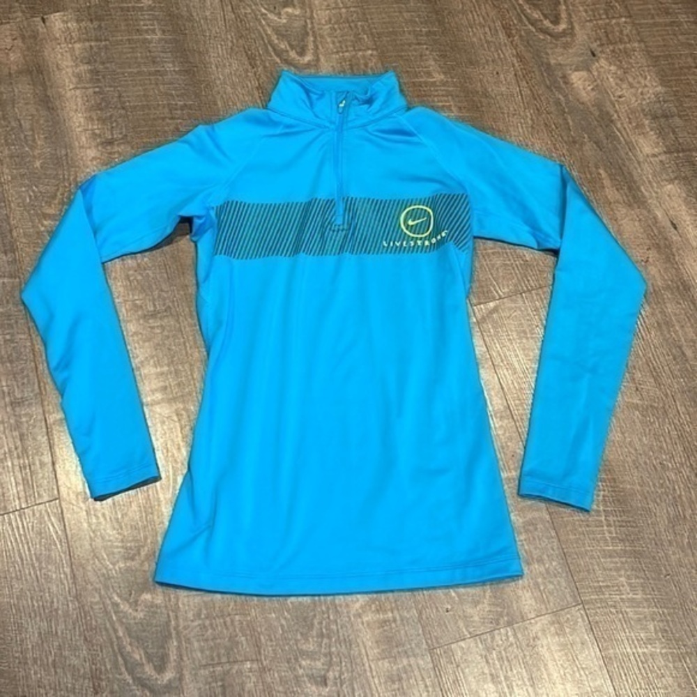 Nike pro combat fleece lined 1/2 zip LIVESTRONG pullover